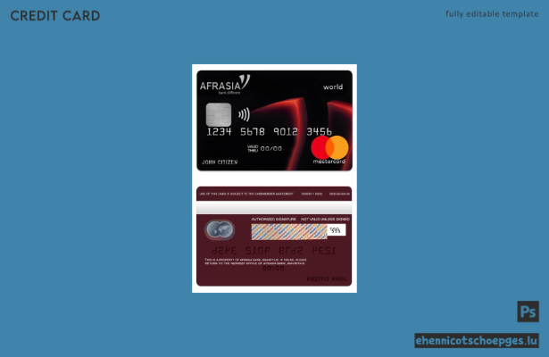 Mauritius Afrasia Bank World Mastercard Beispielvorschau